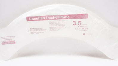 Mallinckrodt 86224 Uncuffed Tracheal Tube 3.5mmID x 4.9mmOD